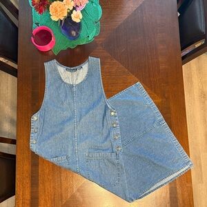 Casual Vintage Blue Denim Midi Dress